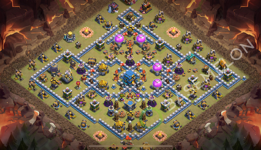 Town Hall Level 12 War Base Design 2026, Hybrid, Layout #3326
