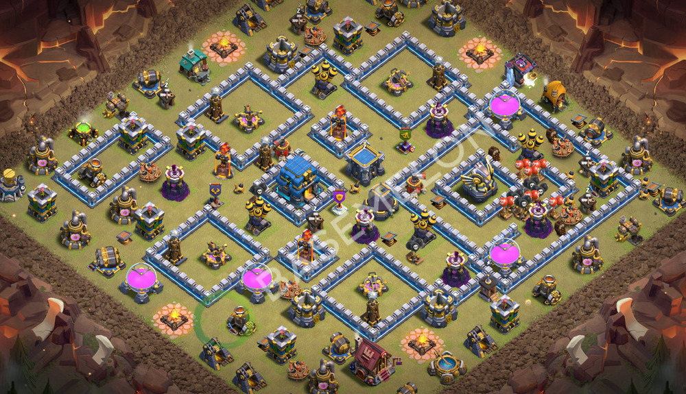 Town Hall Level 12 War Base Design 2026, Anti Everything, Layout #3398