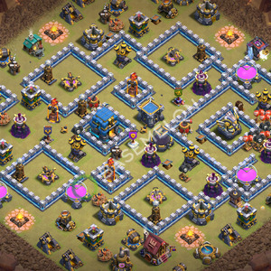 Town Hall Level 12 War Base Design 2026, Anti Everything, Layout #3398