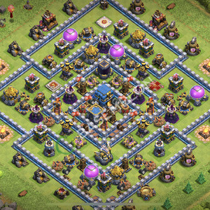 Town Hall Level 12 Trophy/Defense Base Design 2026, Anti Everything, Hybrid, Layout #3427