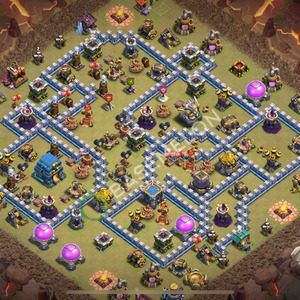 Town Hall Level 12 War Base Design 2026, Anti 3 Stars, Layout #3483