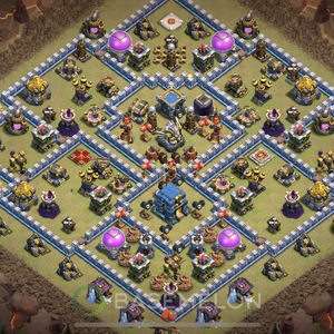 Town Hall Level 12 War Base Design, Anti Everything, Hybrid, Layout #35