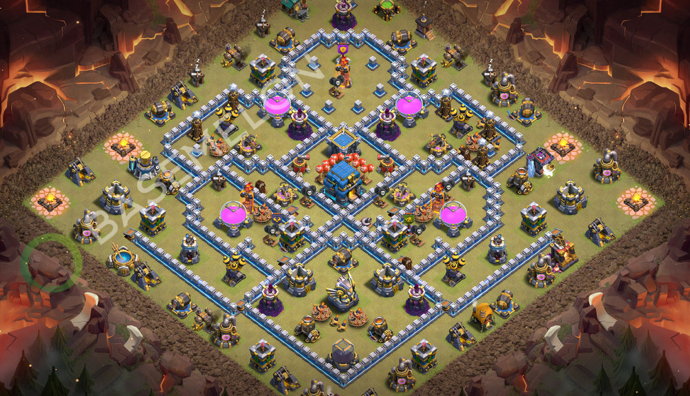 Town Hall Level 12 War Base Design 2026, Anti 2 Stars, Anti Everything, Layout #3555