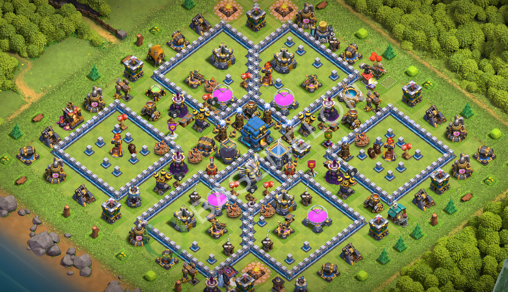 Town Hall Level 12 Trophy/Defense Base Design 2026, Anti Everything, Layout #3584