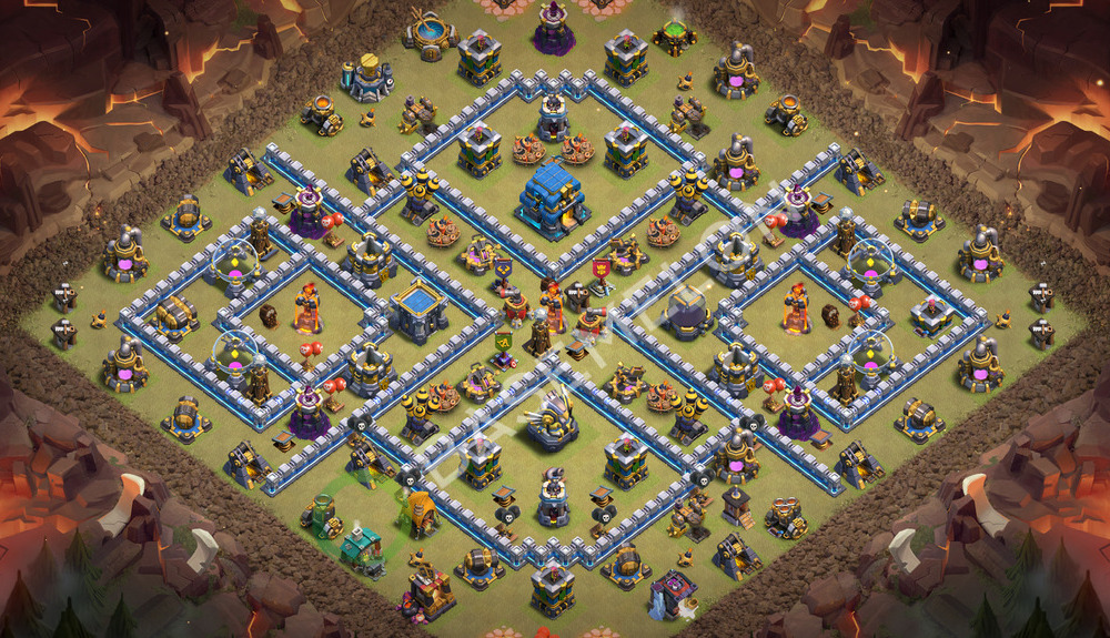 Town Hall Level 12 War Base Design 2026, Anti 3 Stars, Anti Air, Layout #3607
