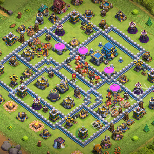 Town Hall Level 12 Trophy/Defense Base Design 2026, Anti 3 Stars, Hybrid, Layout #3653