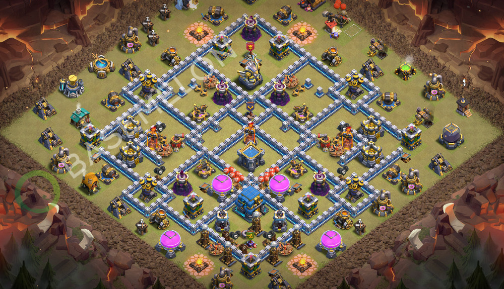 Town Hall Level 12 War Base Design 2026, Anti 3 Stars, Anti Air, Layout #3666