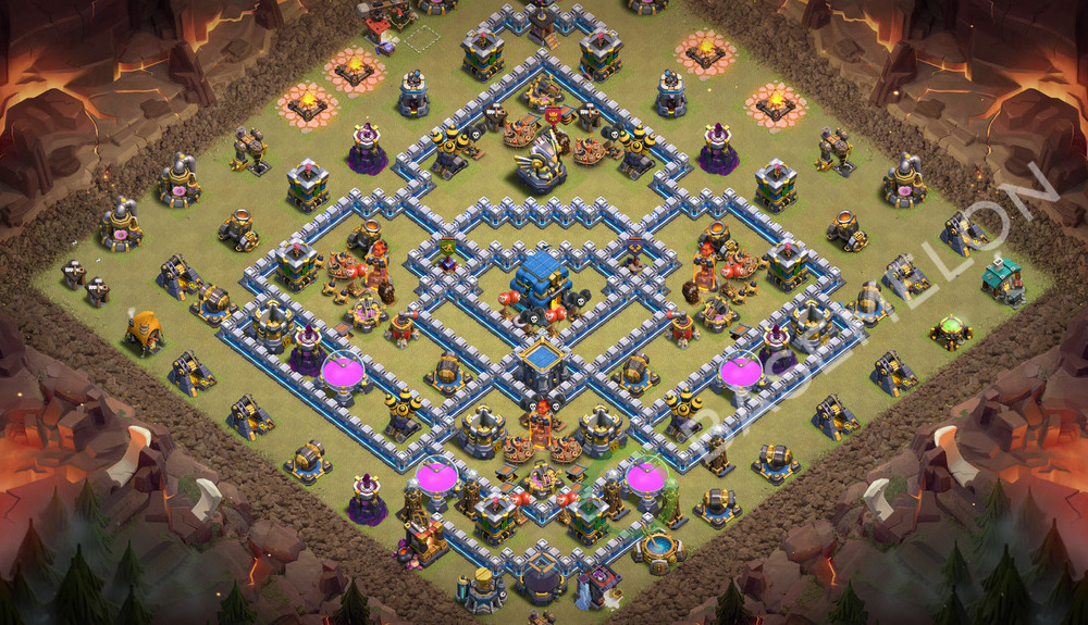 Town Hall Level 12 War Base Design 2026, Anti 2 Stars, Layout #3682