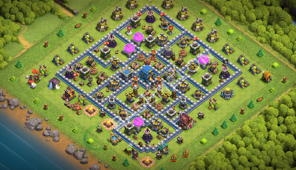 Town Hall Level 12 Trophy/Defense Base Design 2026, Layout #3713