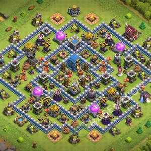 Town Hall Level 12 Trophy/Defense Base Design 2026, Anti 2 Stars, Layout #3795