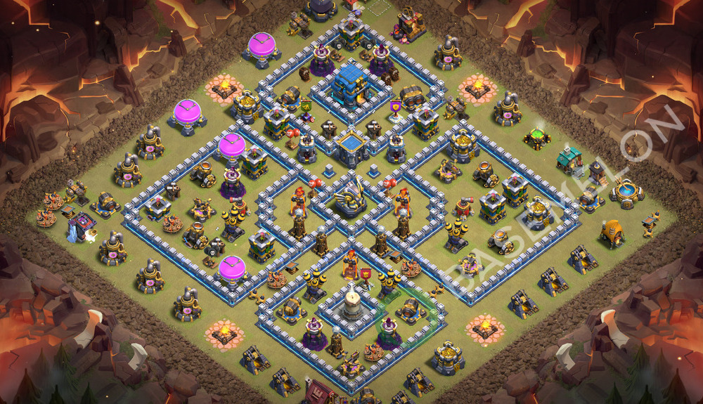 Town Hall Level 12 War Base Design 2026, Anti 2 Stars, Layout #3821