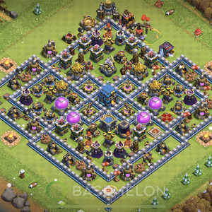 Town Hall Level 12 Trophy/Defense Base Design, Legend League, Hybrid, Layout #385
