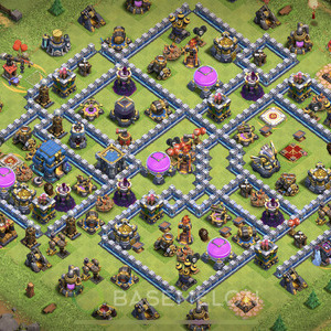 Town Hall Level 12 Farm Base Design, Max Levels, Hybrid, Layout #401