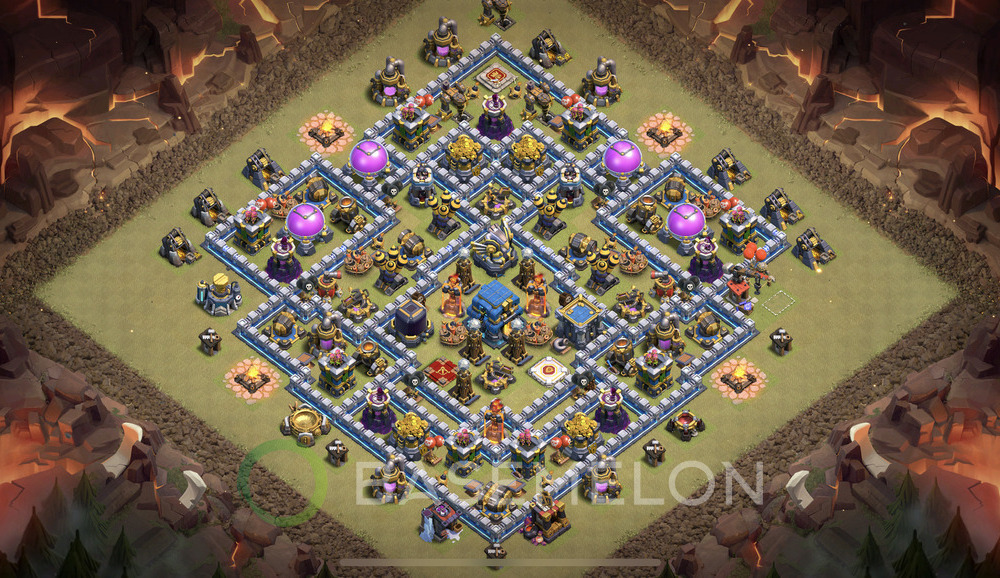 Town Hall Level 12 War Base Design 2024, Anti Everything, Hybrid, Layout #447