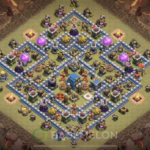 Town Hall Level 12 War Base Design, Anti Everything, Hybrid, Layout #447