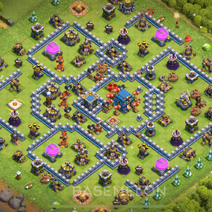 Town Hall Level 12 Farm Base Design, Anti Everything, Hybrid, Layout #492