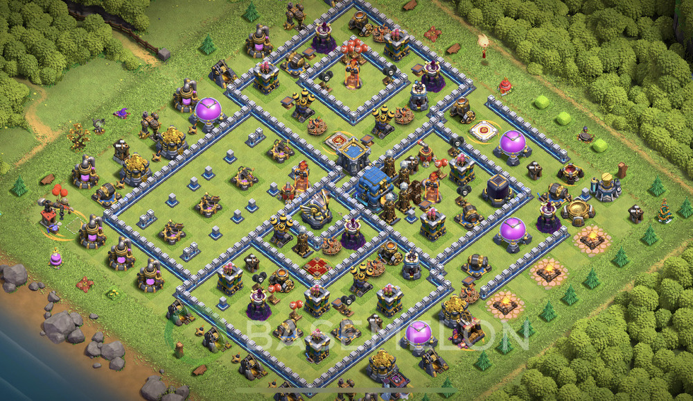 Town Hall Level 12 Farm Base Design 2024, Anti 3 Stars, Layout #500