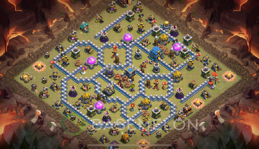 Town Hall Level 12 War Base Design 2025, Anti 3 Stars, Anti Air, Layout #501