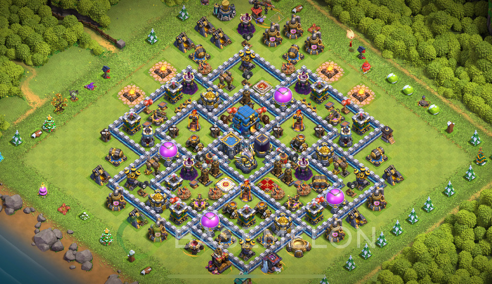 Town Hall Level 12 Trophy/Defense Base Design 2024, Anti 3 Stars, Layout #511