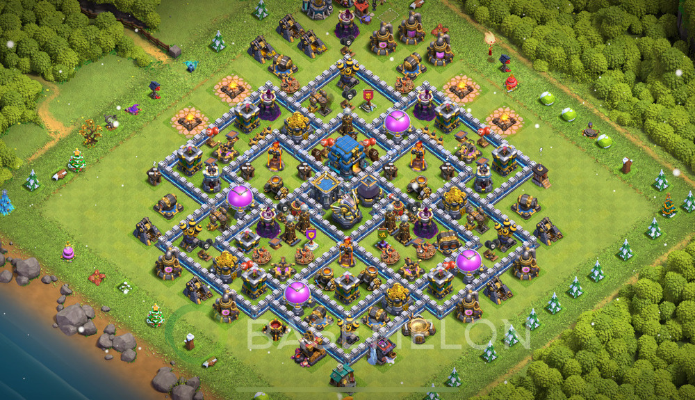 Town Hall Level 12 Trophy/Defense Base Design 2025, Anti 3 Stars, Layout #511