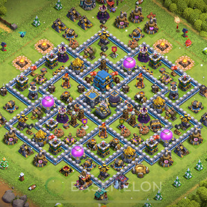 Rathaus Level 12 Verteidigung Base 2025, Anti 3 Sterne, Layout #511