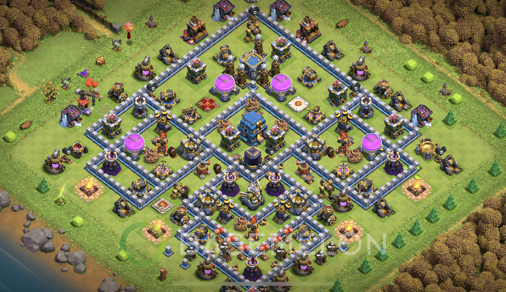 Town Hall Level 12 Farm Base Design 2024, Max Levels, Hybrid, Layout #526