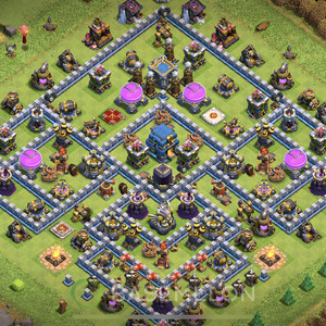 Town Hall Level 12 Farm Base Design, Max Levels, Hybrid, Layout #526