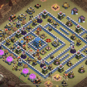 Town Hall Level 12 War Base Design, Anti 3 Stars, Anti Air, Layout #55