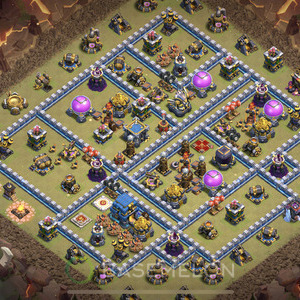 Town Hall Level 12 War Base Design, Anti 3 Stars, Anti Everything, Layout #573