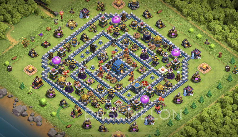 Town Hall Level 12 Trophy/Defense Base Design 2024, Anti Everything, Hybrid, Layout #575