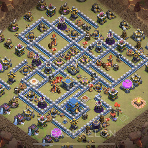 Town Hall Level 12 War Base Design, Anti Everything, Layout #580