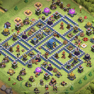 Town Hall Level 12 Trophy/Defense Base Design, Anti Everything, Layout #644