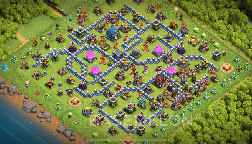 Town Hall Level 12 Trophy/Defense Base Design 2025, Max Levels, Anti 3 Stars, Layout #659