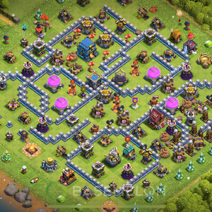 Town Hall Level 12 Trophy/Defense Base Design 2025, Max Levels, Anti 3 Stars, Layout #659