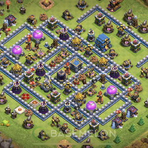 Town Hall Level 12 Farm Base Design, Layout #665