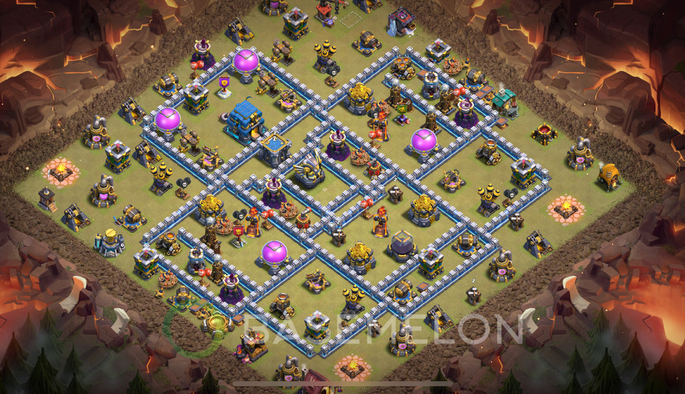 Town Hall Level 12 War Base Design 2025, Anti 3 Stars, Hybrid, Layout #678