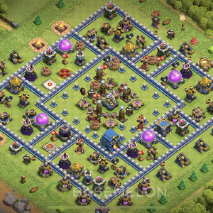 Town Hall Level 12 Trophy/Defense Base Design, Anti 2 Stars, Anti Everything, Layout #739