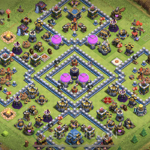 Town Hall Level 12 Farm Base Design, Max Levels, Hybrid, Layout #793