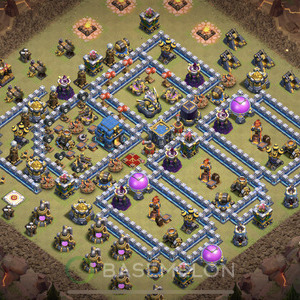 Town Hall Level 12 War Base Design, Anti 3 Stars, Anti Air, Layout #797