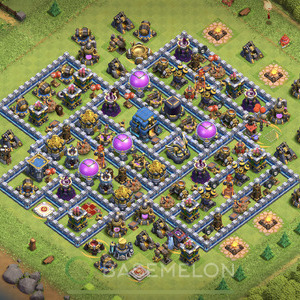 Rathaus Level 12 Farmen Base, Anti 3 Sterne, Hybrid, Layout #798