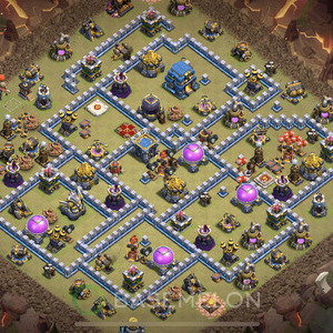 Town Hall Level 12 War Base Design, Hybrid, Layout #80