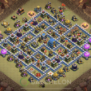 Town Hall Level 12 War Base Design, Anti 2 Stars, Layout #804