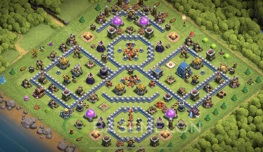 Town Hall Level 12 Trophy/Defense Base Design 2024, Anti Everything, Hybrid, Layout #810