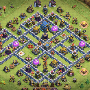 Rathaus Level 12 Farmen Base, Max Level, Anti Alles, Layout #828