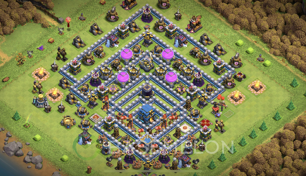 Town Hall Level 12 Farm Base Design 2024, Max Levels, Hybrid, Layout #880