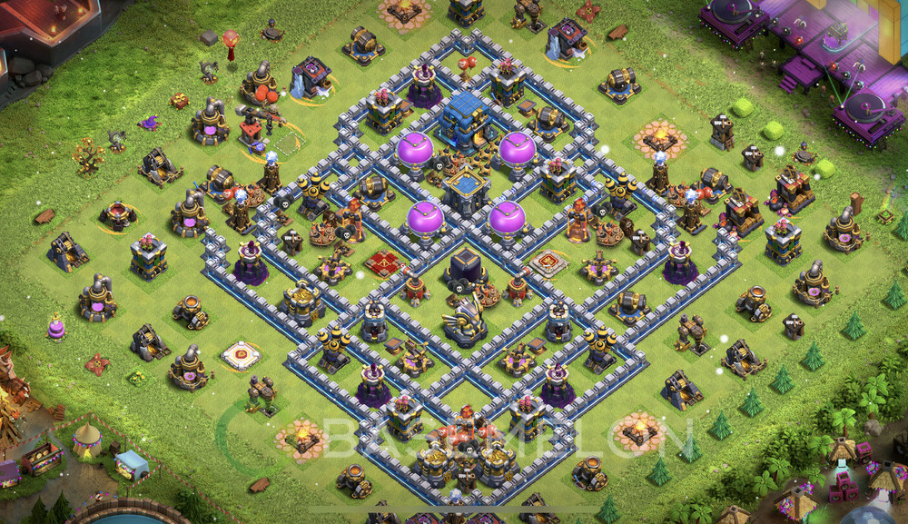 Town Hall Level 12 Trophy/Defense Base Design 2025, Hybrid, Layout #881