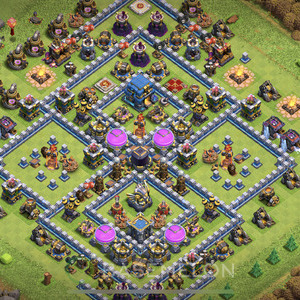 Town Hall Level 12 Farm Base Design 2025, Max Levels, Anti Everything, Layout #951