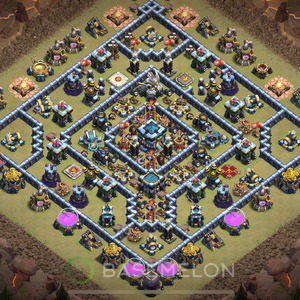 Rathaus Level 13 Krieg Base 2025, Anti 2 Sterne, Anti Alles, Layout #1008