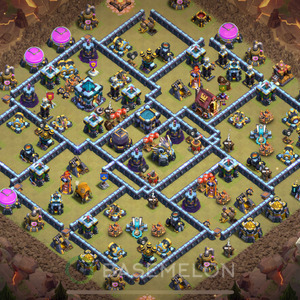 Rathaus Level 13 Krieg Base 2025, Anti 2 Sterne, Legend Liga, Layout #1068