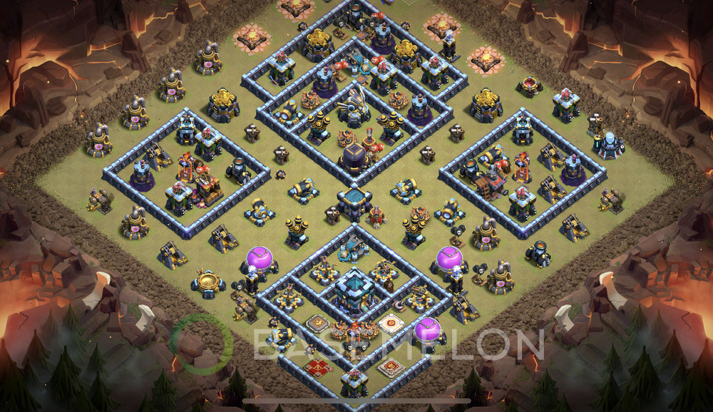 Town Hall Level 13 War Base Design 2024, Anti 3 Stars, Anti Everything, Layout #1108